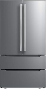 SMETA 36 Inch 22.5 Cu.Ft Counter Depth French Door Refrigerator