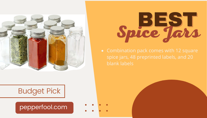 Simple Houseware Square Spice Bottles  